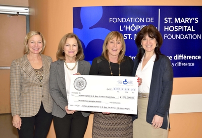 Cynda Heward, SMHC’s Foundation President with Lorraine Sullivan and Audrey Hayes, Auxiliary Co-presidents and Cindy Aikman, SMHC’s Foundation Marketing Manager.